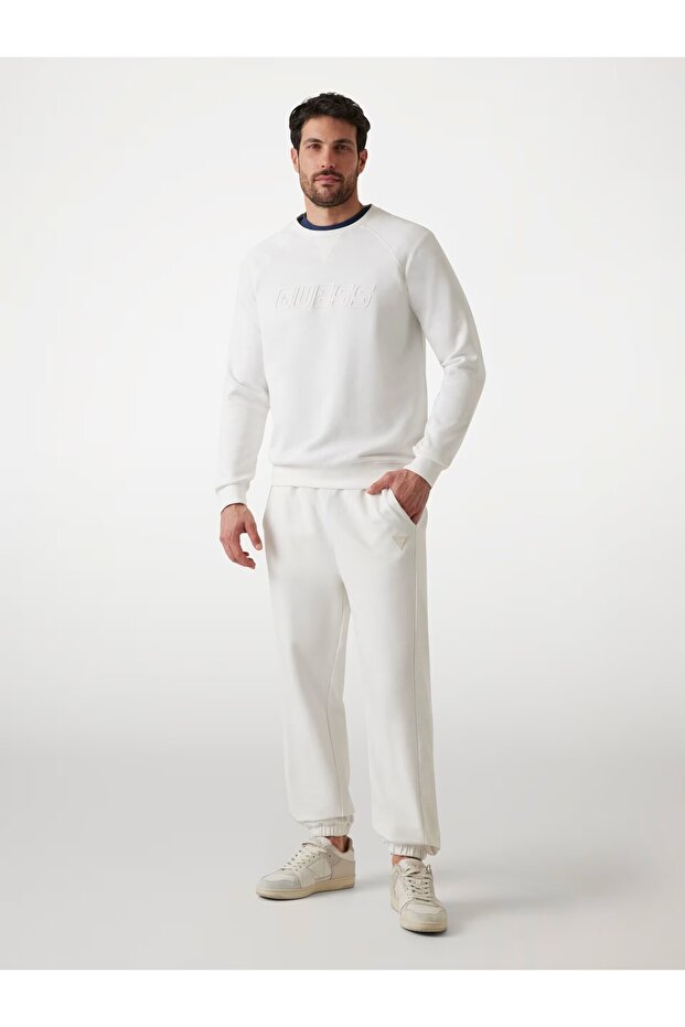 Yuvarlak Yaka Erkek ön logosu Sweatshirt Z4YQ16KAIJ1 - 2