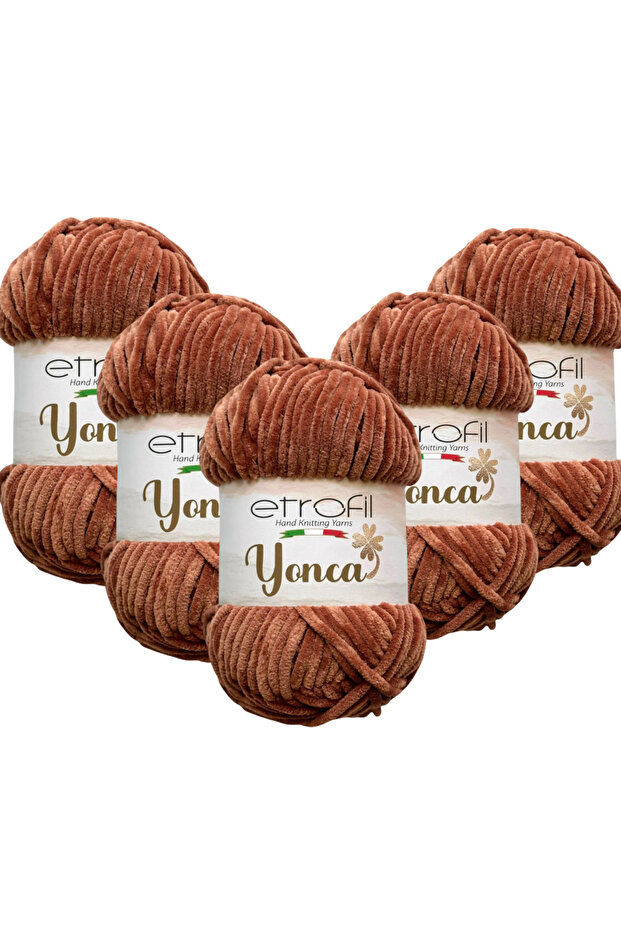 Clover Velvet Hand Knitting Yarn 5 Pieces 70754 Light Brown