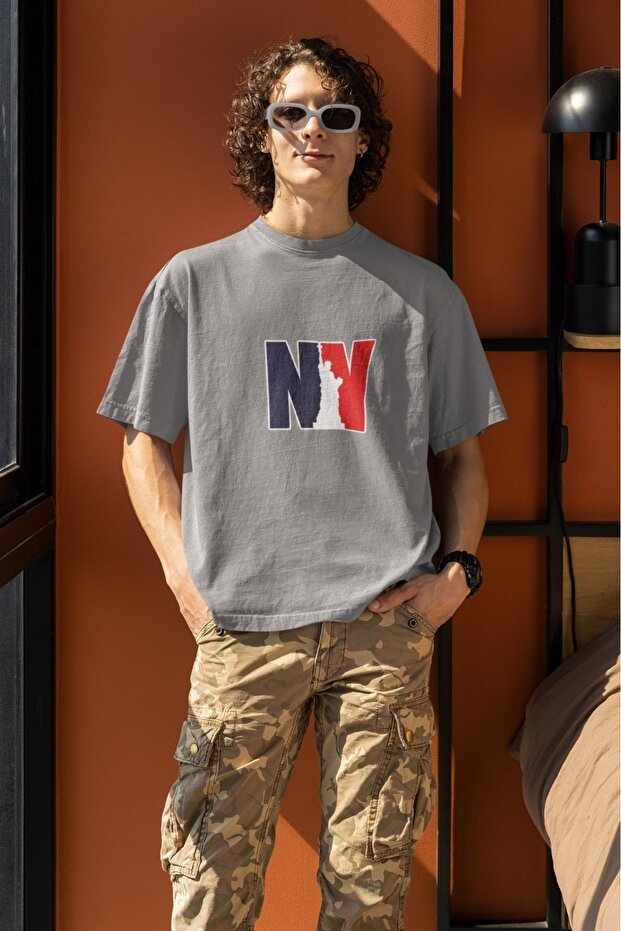 Men/Women Nyork1 Transfer Printed Round Neck Short Sleeve T-Shirt