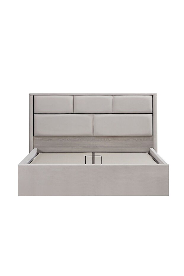 Trevor 180 X 200 King Bed W/Hydraulic Underbed Storage - Beige L211.5xW205xH123.5cm