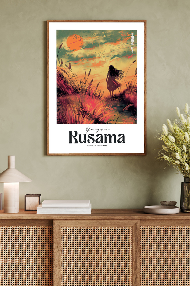 One Piece Wooden Framed Painting Yayoi Kusama Tk0817