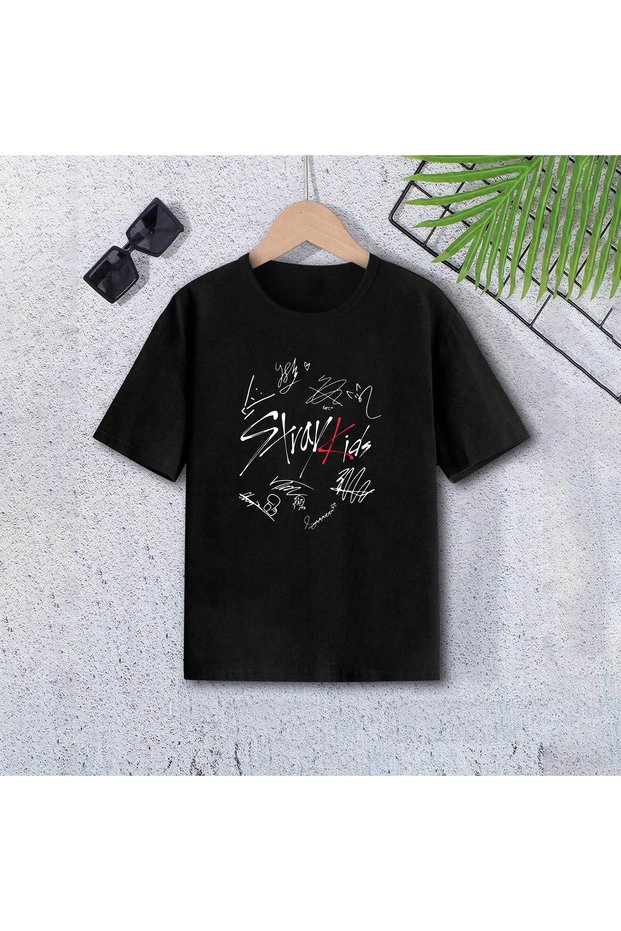 Stray Kids Crew Neck 100% Cotton Printed Short Sleeve Children's and Teenage T-Shirt