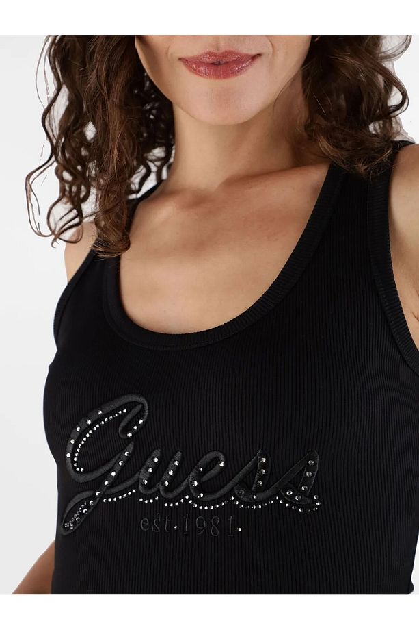 Nakış İşlemeli Logolu Kolsuz Üst T-Shirt W5YP00KCXJ2 - 3