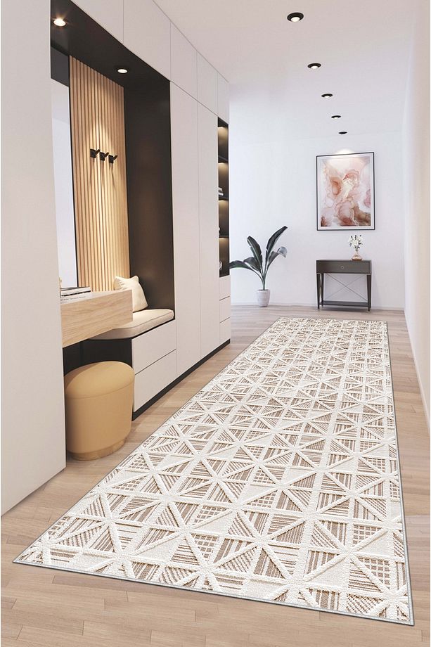 DİJİTAL BASKILI Kaymaz Taban Yıkanabilir Modern Mutfak Halısı Salon Halısı Yolluk - 2