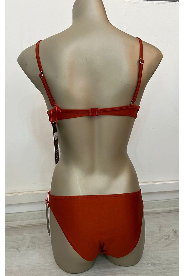 Mayo Bikini Önü Kurdaleli Balenli Tek Üst 65003_kah-1_model - 5