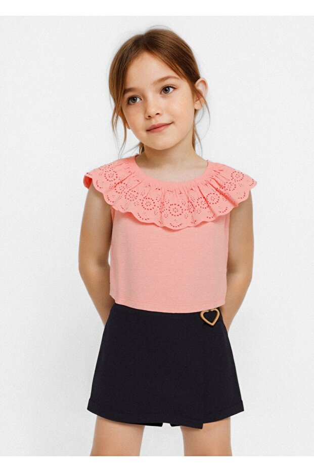 Girl's Heart Buckle Shorts Skirt