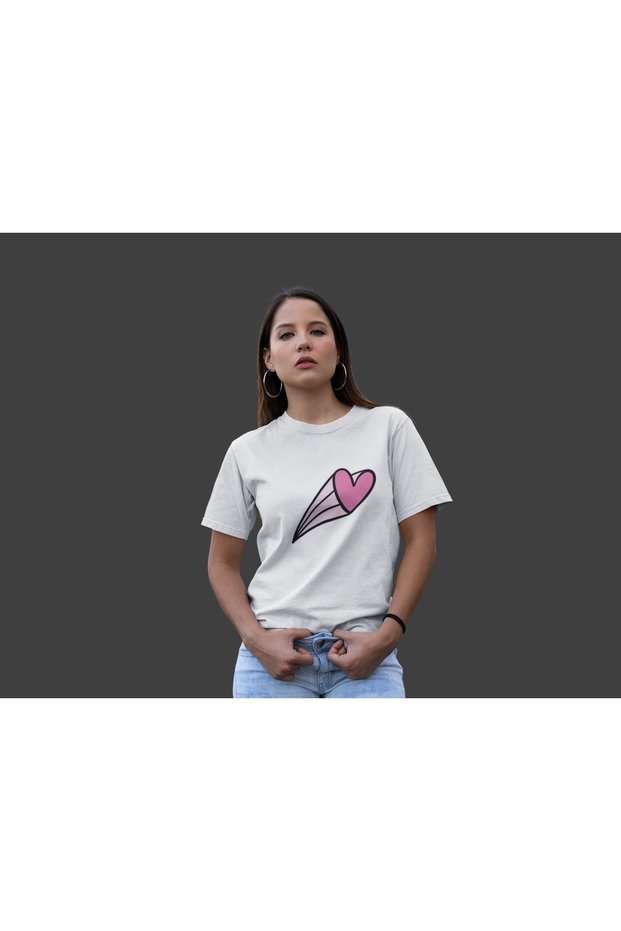 Unisex Men/Women Heart Color Printed Oversize 100% Cotton T-Shirt
