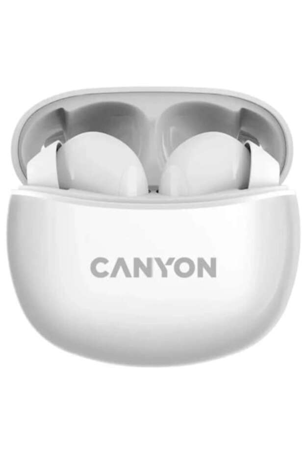 Casti True Wireless TWS-5, Bluetooth, Alb