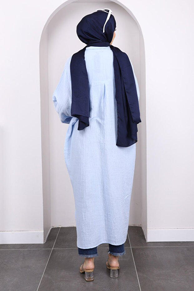تونيك موسلين بأزرار زرقاء - 4