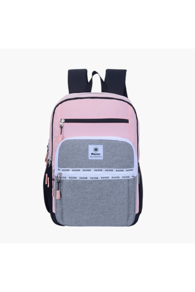 حقيبة ظهر مدرسية بألوان متعددة مع أحزمة كتف قابلة للتعديل - 12×21 سم - 1