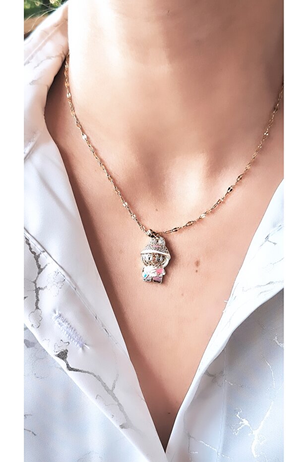 Labubu Figürlü Çelik Kolye - 3