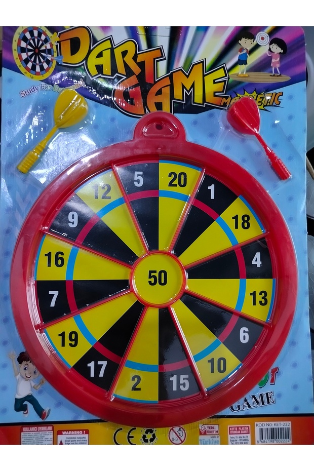 Dart Game 2 Adet Mıknatıslı Ok 22 cm Çapında Plastik Hedef - 1