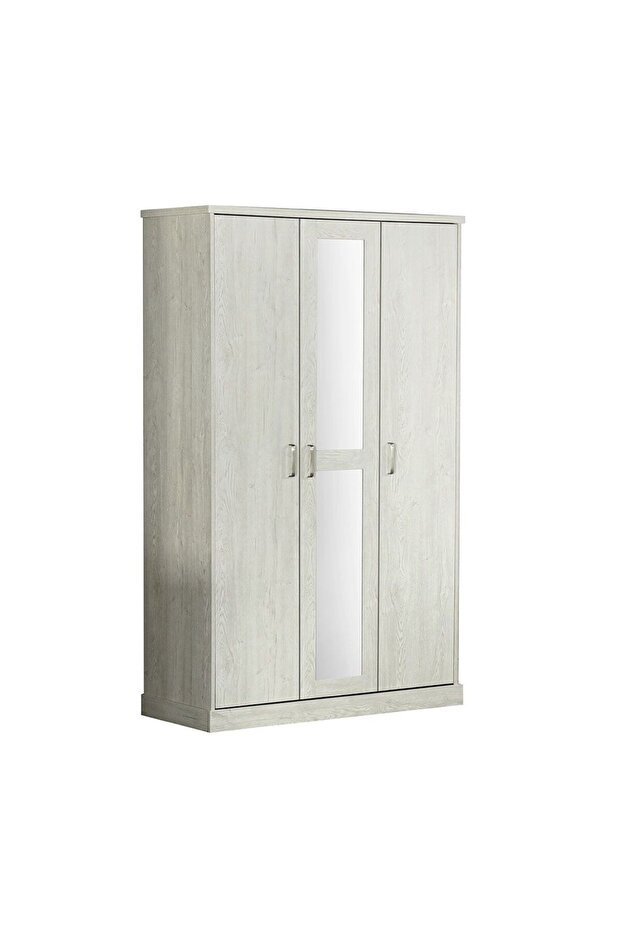 Zirco 3 Door Wardrobe - White Oak L120xW58xH210cm