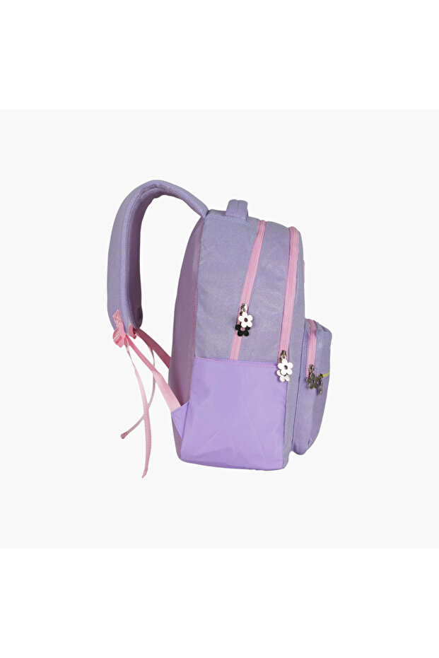 حقيبة ظهر مدرسية مطبوعة بأحزمة كتف قابلة للتعديل - 12×21 سم - 2