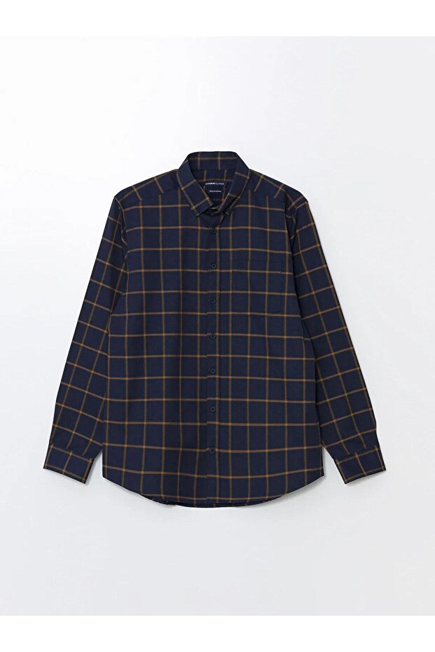 LCWAIKIKI Classic Regular Fit Uzun Kollu Ekose Erkek Gömlek (W5) - 4