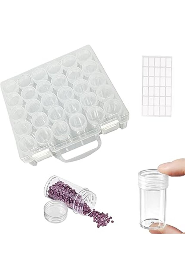 Clear Bead Organizer with 30 Grids, Storage Box for Diamond Painting, Seeds, Rhinestones & More