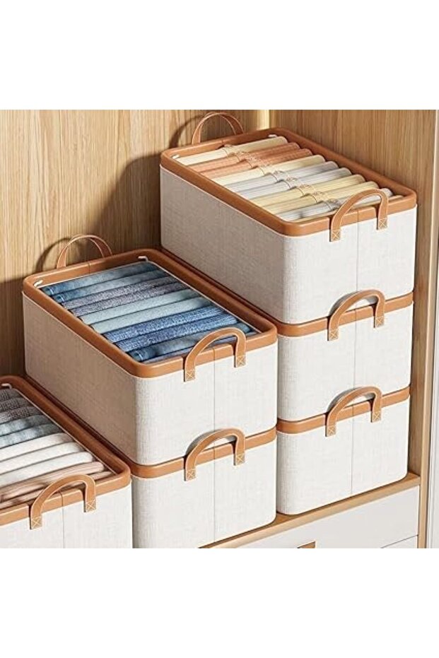 2-Pack Closet Storage Bins – 35L Foldable Fabric Boxes with Metal Frame for Clothes & Toys