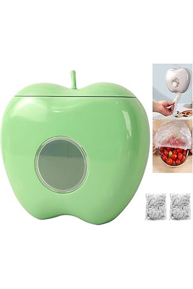 Thickened Cling Film Dispenser, Apple-Shaped Wall Mounted Kitchen Organizer for Plastic Wrap & Bags