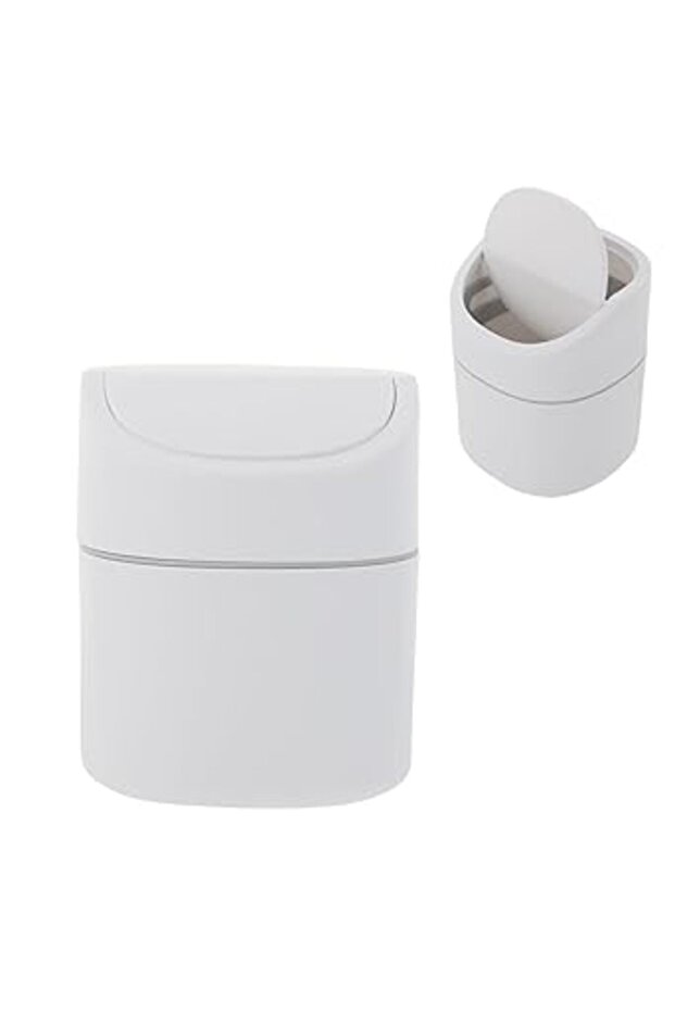Mini Desktop Trash Can, Small Plastic Waste Bin for Office or Home, Step Trash Container (1 Piece)