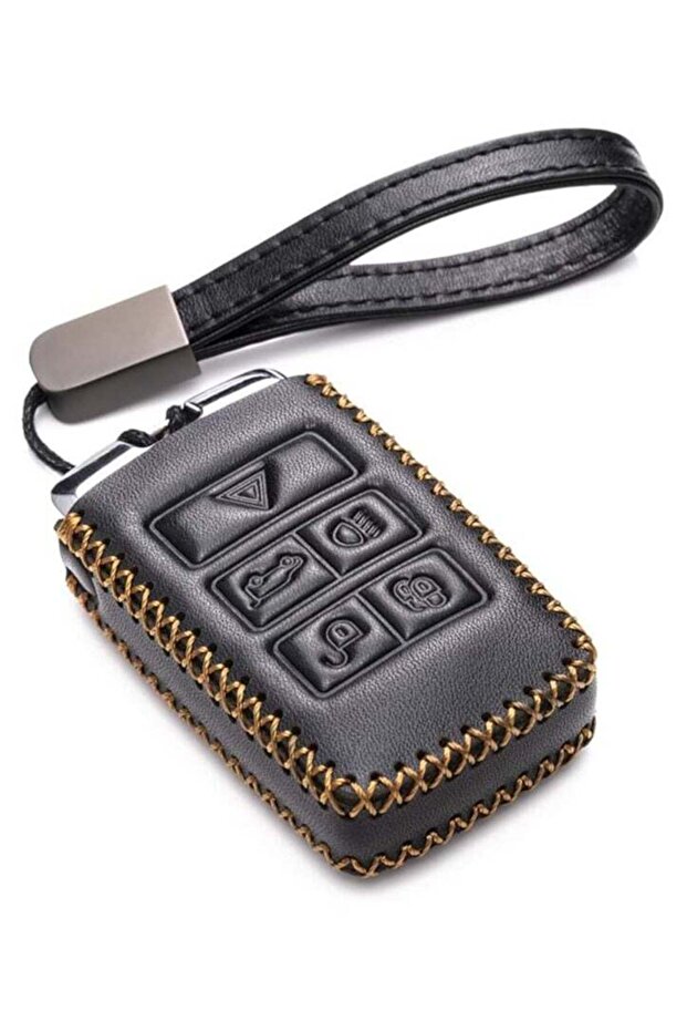 Genuine Leather Smart Key Fob Case Cover Protector for Land Rover Discovery, Range Rover (2017-2019)