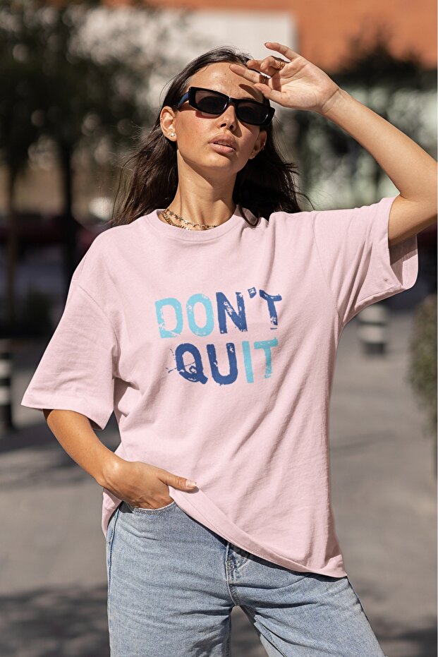 Men/Women Don'T Quit Transfer Printed Round Neck Short Sleeve T-Shirt