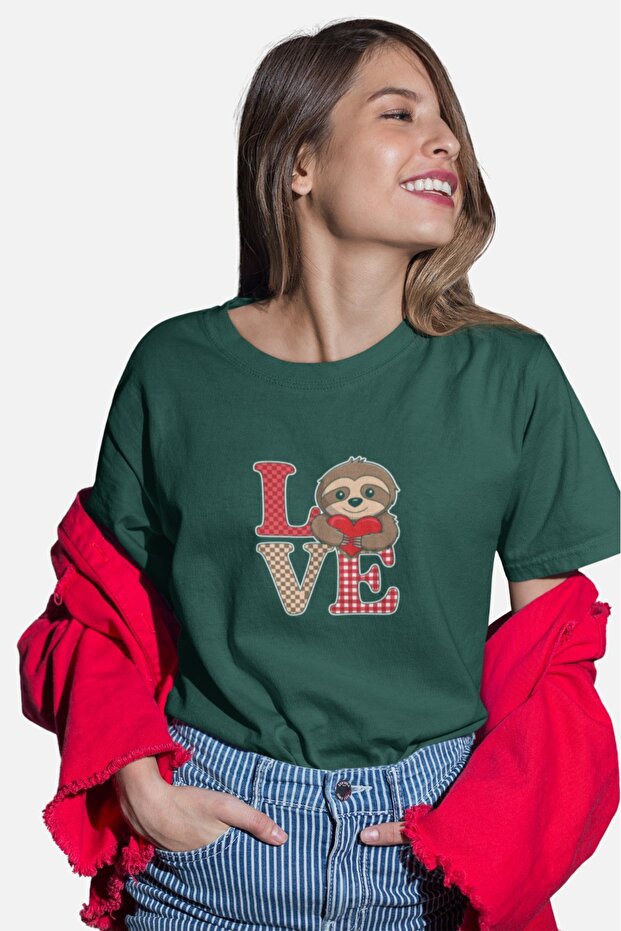 Women's Love11 Transfer Printed Round Neck Short Sleeve T-Shirt