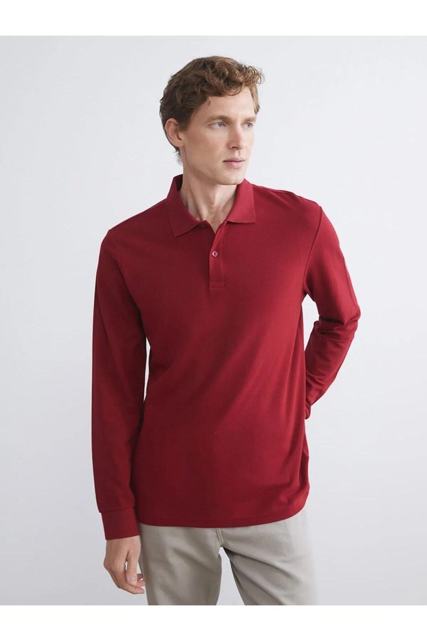 Lcwaikiki Classic Polo Neck Long Sleeve Pique Men's T-Shirt (W5)