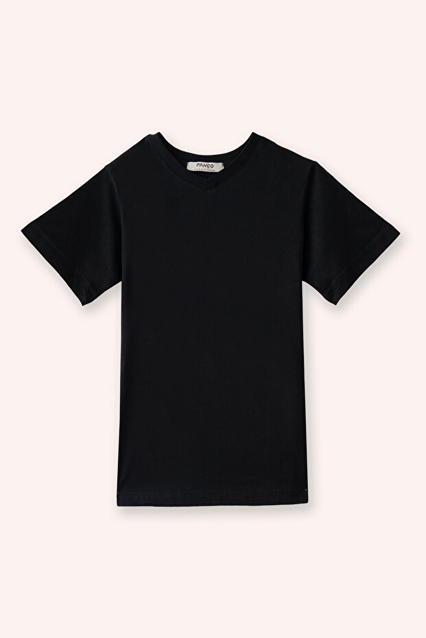 Boy's V-Neck Black T-Shirt