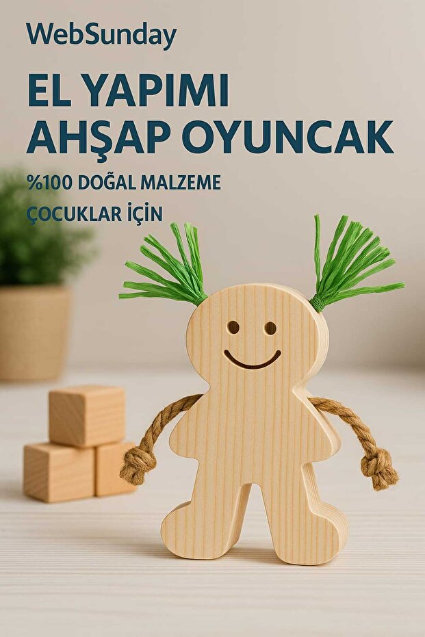 Wooden Natural Handmade Toy Doll