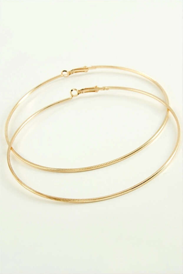 Crushed Striped Metal Hoop Earrings 8-9-10 cm