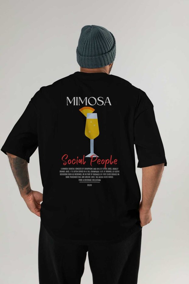 Mimosa Cocktail Printed Oversize T-Shirt Men Women 100% Cotton Crew Neck Tshirt
