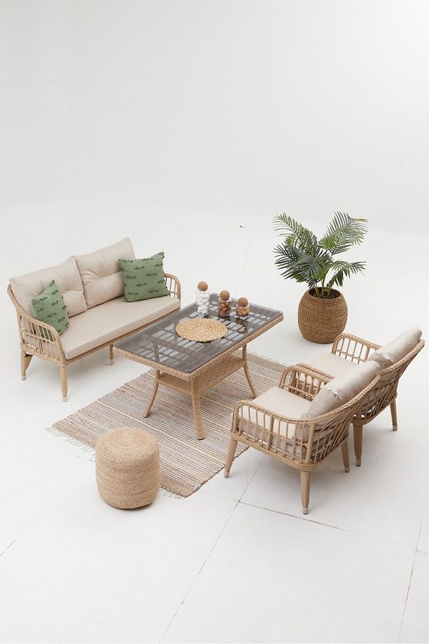 Çeşme Rattan Bahçe Oturma Grubu (2+1+1+S) - 1