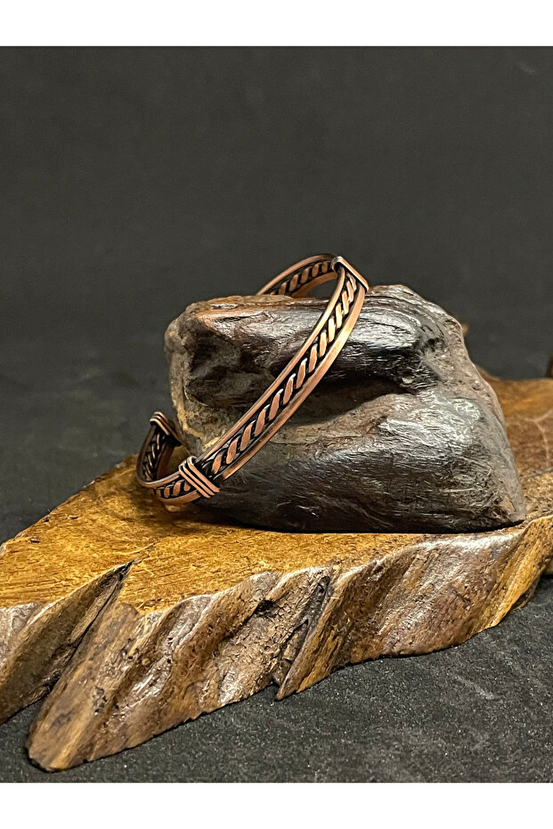 سوار من النحاس الخالص 100% بنمط ملتوي، سوار من النحاس الخالص مصنوع يدويًا، سوار من النحاس الخالص للجنسين، سوار من النحاس الخالص