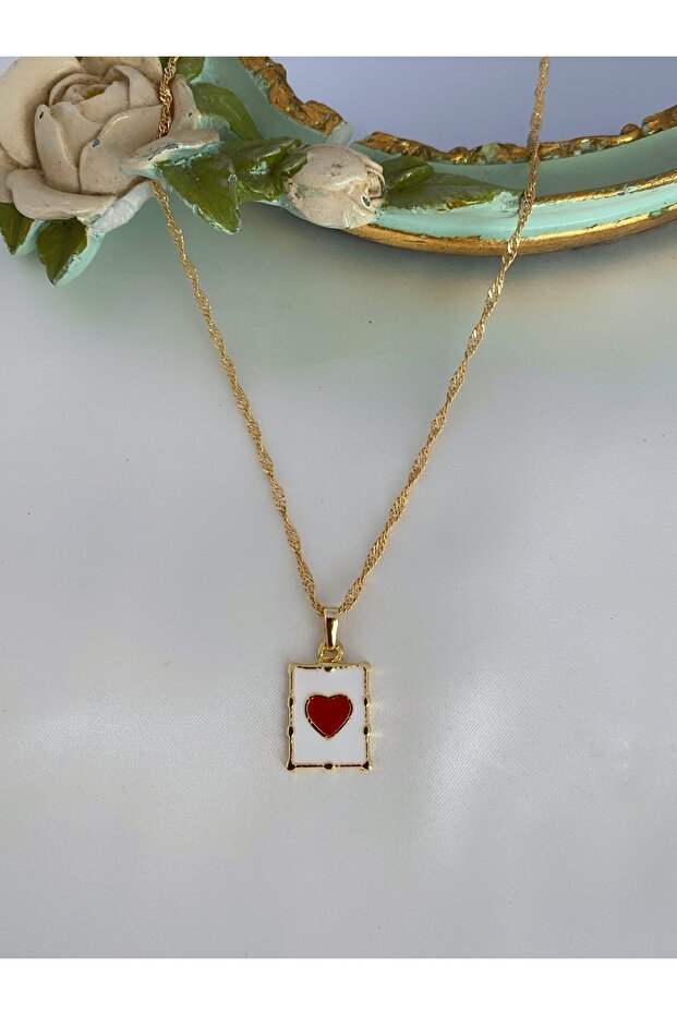 Red Heart Frame Necklace