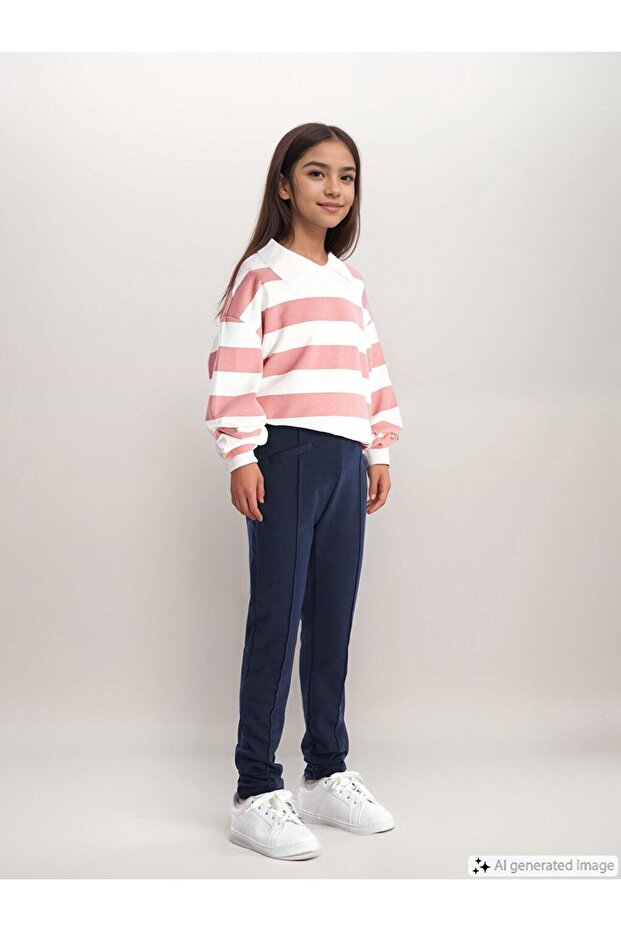Girls' Long Leggings with Elastic Waist (W5)