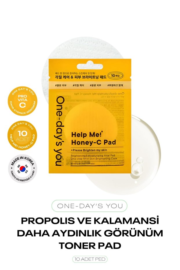 10-Piece Tonic Pads for a Bright Appearance Containing Propolis and Calamansi One Day’S You Honey-C Pad 10 Ea