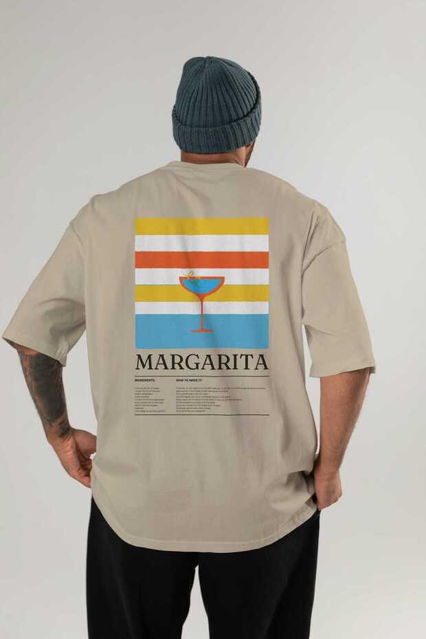 Margarita Cocktail Series Back Printed Oversize T-Shirt Men Women 100% Cotton Crew Neck Tshirt
