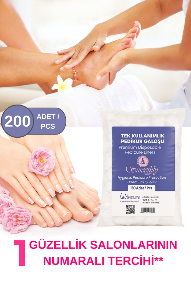 Pedikür Galoşu – 200 Adet | Premium Tek Kullanımlık , Hijyenik Koruyucu Poşet - 1
