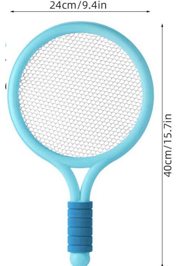2adet Çocuk Ve Yetişkin Badminton Raketi Hafif Tenis Raketi Aile Oyuncak Seti Toplu Mavi-pembe Raket - 4