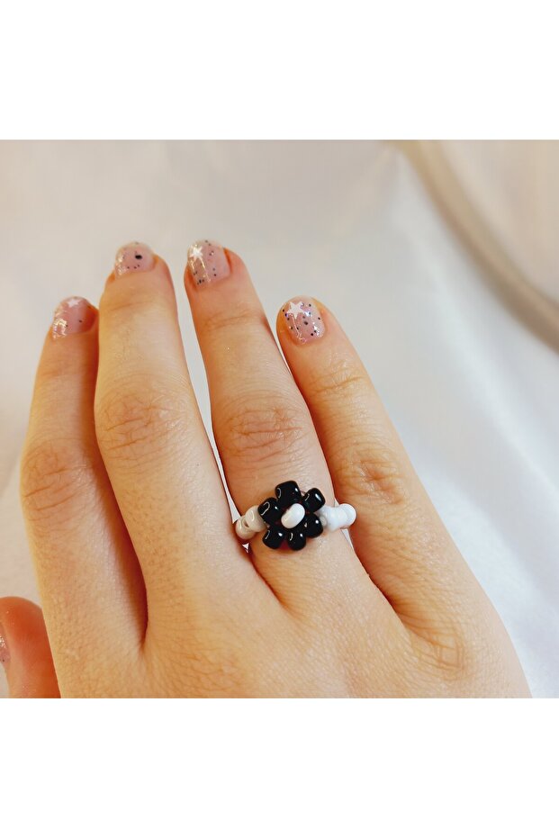 Miyuki Bead Daisy Ring-Daisy Ring-Miyuki Ring-Minimal Daisy Ring-Bead Ring