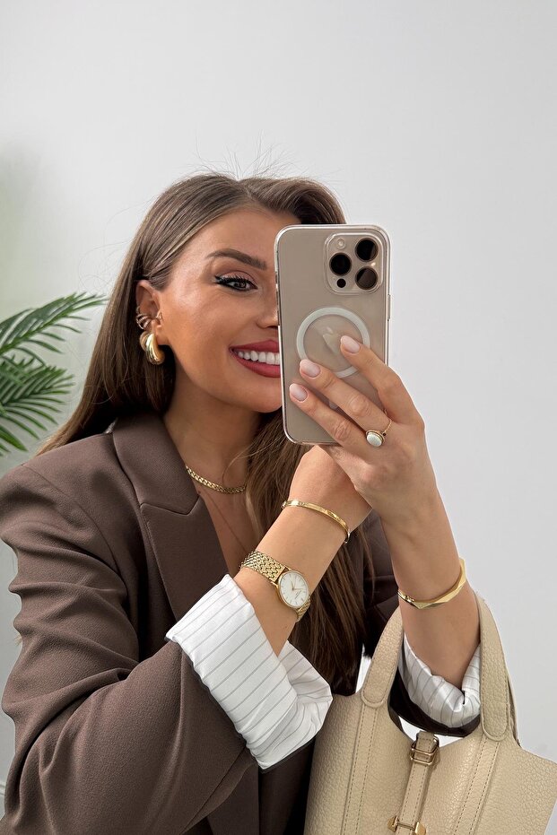 Kadın Kolu Katlamalı Ceket - 3