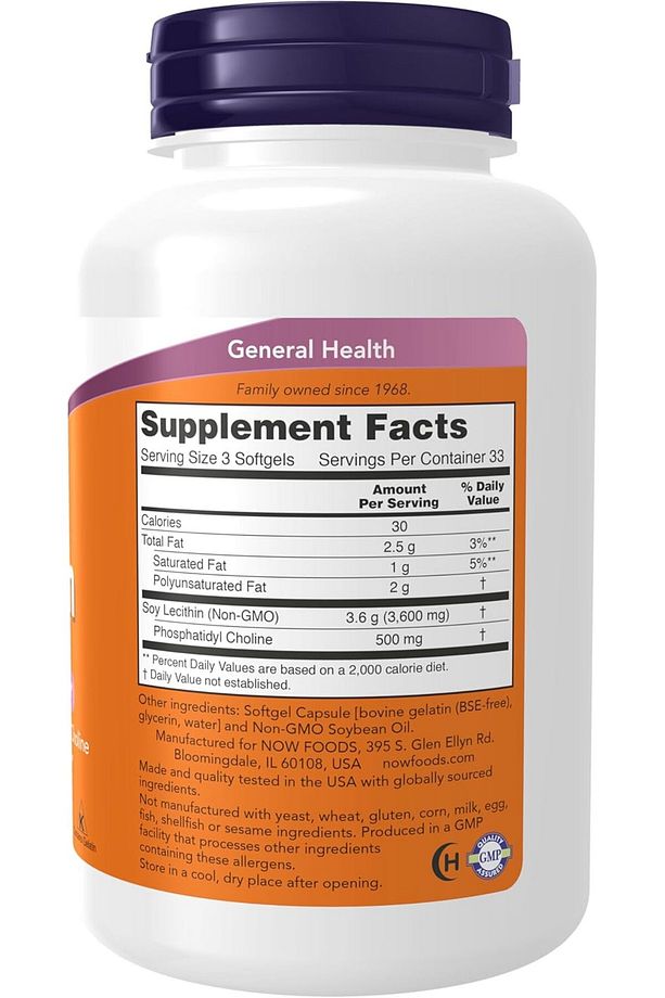 Foods Lecithin(Soya Lesitini ) 1200 mg Nervous System Brain Support Phosphatidyl Choline 100 - 3