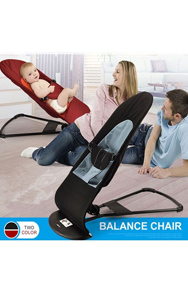Multi-function Baby Balance Chair Newborn Bouncer Sleeping Bed metal Folding Crib Cradle black