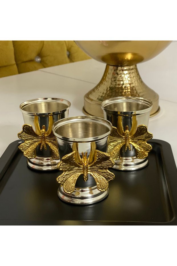 SILVER COLOR BUTTERFLY 3 PIECES ROSE BUCKET LUXURY