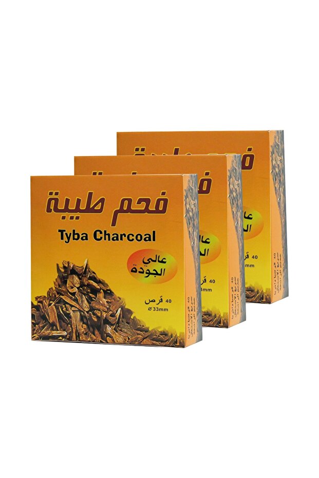 فحم طيبة سريع الاشتعال 40 قرص 3 علبه 120 قرص