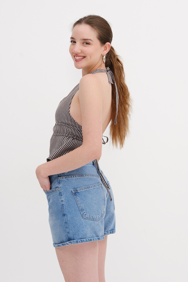 Halter Neck Gingham Bustier B17294 - 2