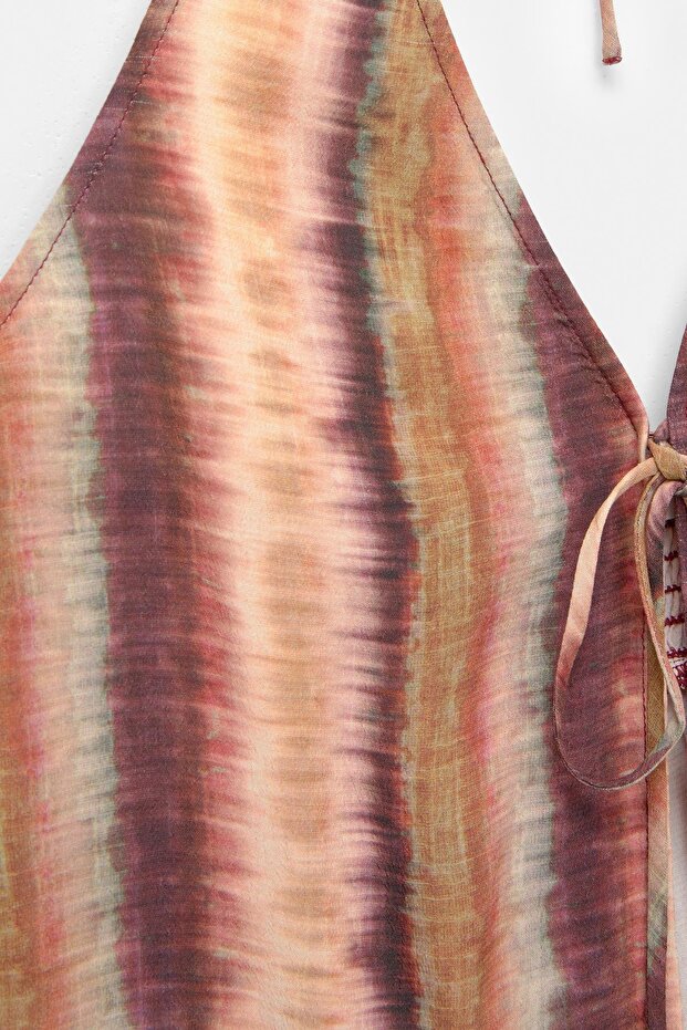 Halter yaka desenli top - 6