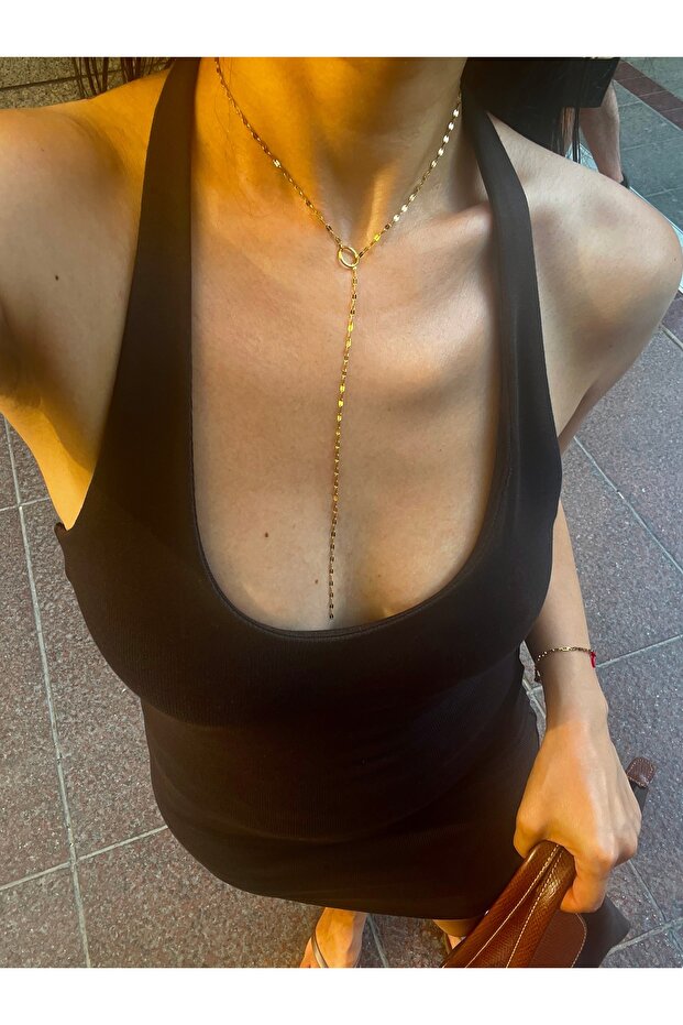 Steel Adjustable Lip Chain Necklace