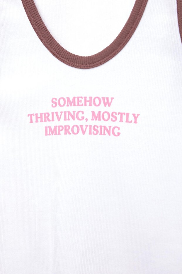 Yazılı fitilli tank top - 7