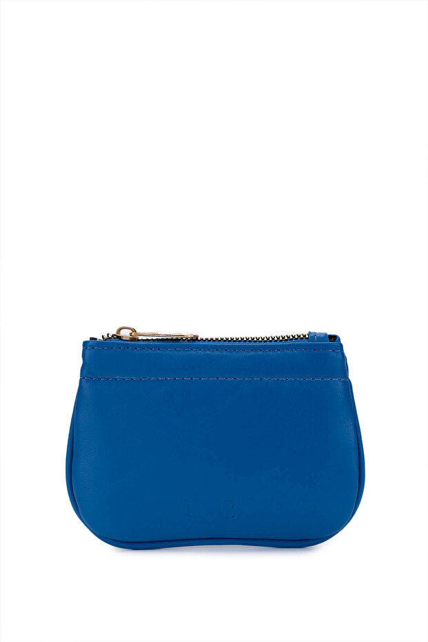 Unisex Genuine Leather Blue Card Holder